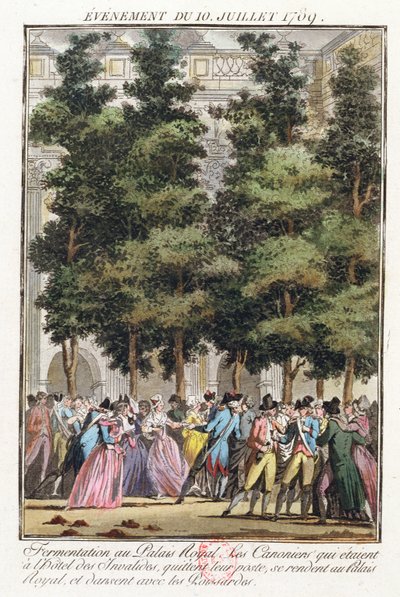 Unruhen im Palais-Royal am 10. Juli 1789 von Jean Francois Janinet